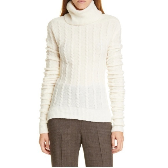 Jacquemus la Malle Sofia alpaca & wool stretch turtleneck sweater size 8